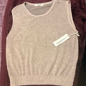 Perfectwhitetee Gray French terry Ellie tank top NWT